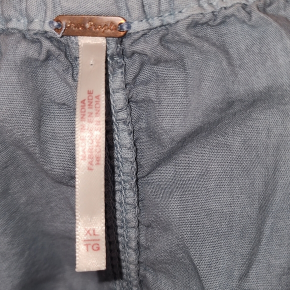 Free People Picture Perfect Parachute Skirt Stormy Weather Blue Oversized XL - Picture 8 of 9